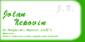 jolan nepovin business card